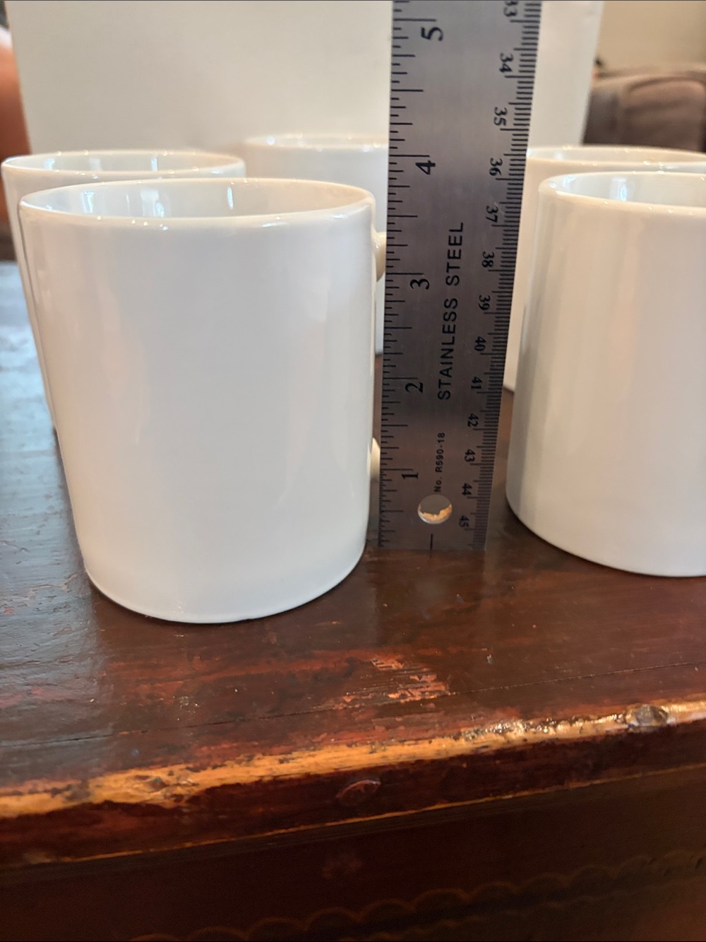 White Structube Ceramic Coffee Mugs - Set of 5 - Picture 3 of 5